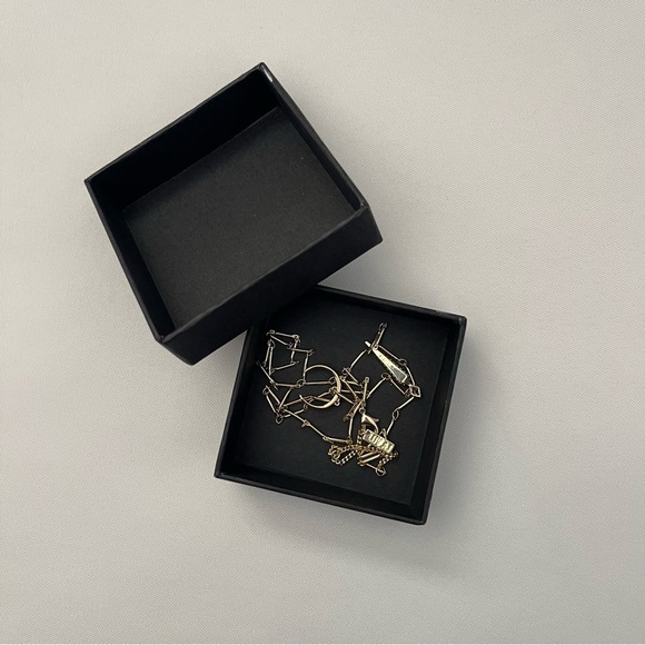 Luv AJ x Rachel Zoe Crescent Moon Pave Tusk Gold Tone Lariat Crystal Necklace - Picture 5 of 16